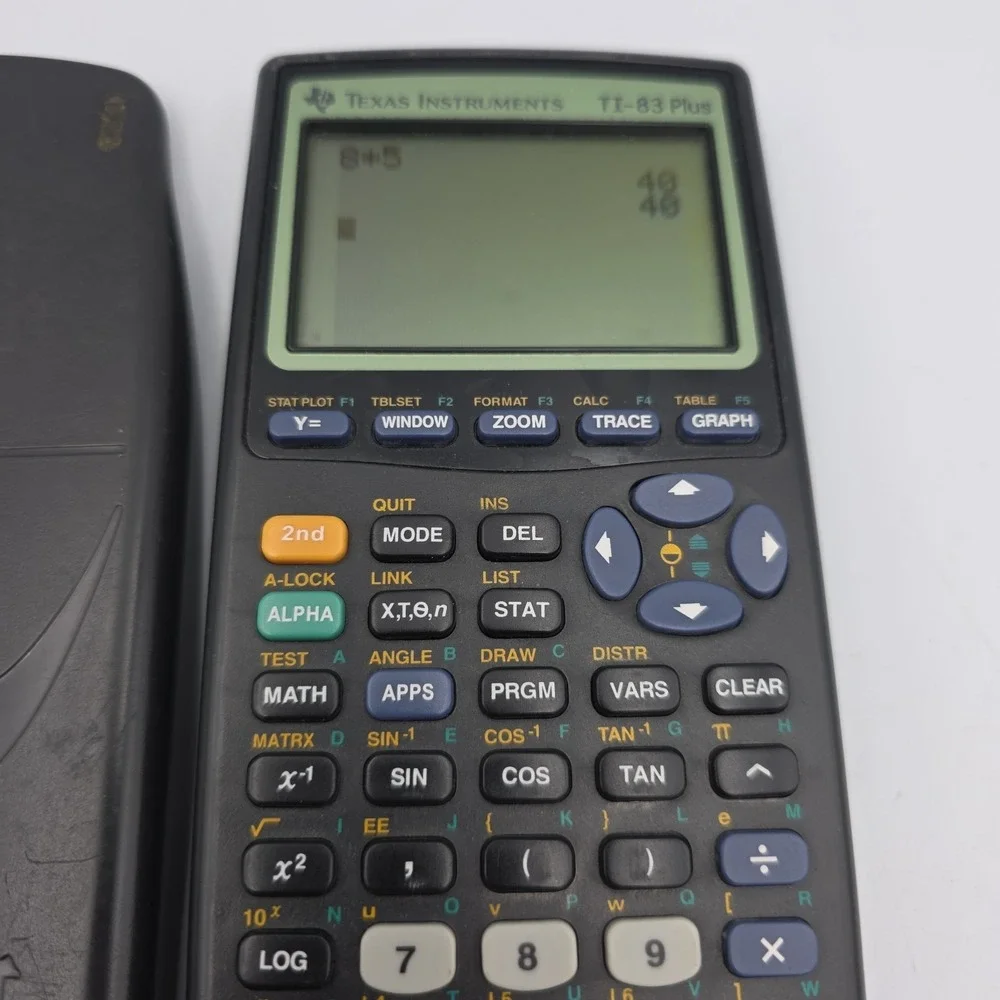 Texas Instruments TI-83 Plus Graphing Calculator with Cover - Tested and Works